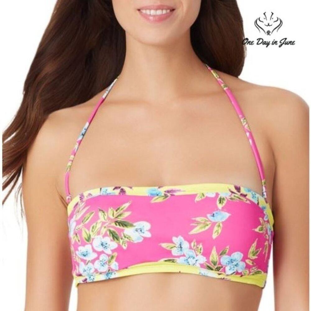 Sugar Beach Floral Bandeau Bikini Top Size XS